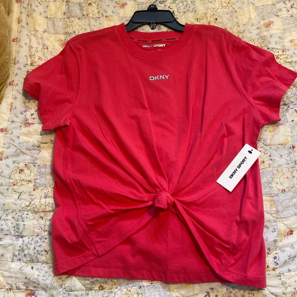 DKNY Sport Red T-Shirt with Knot